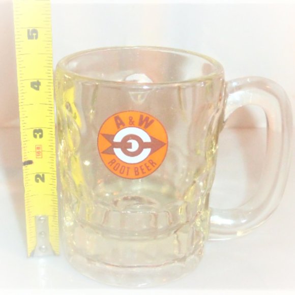 Rare Size 4.5" high A & W Root BEER Mug Thick HEAVY Mug Beer Mug Drinking Glass - Picture 3 of 5